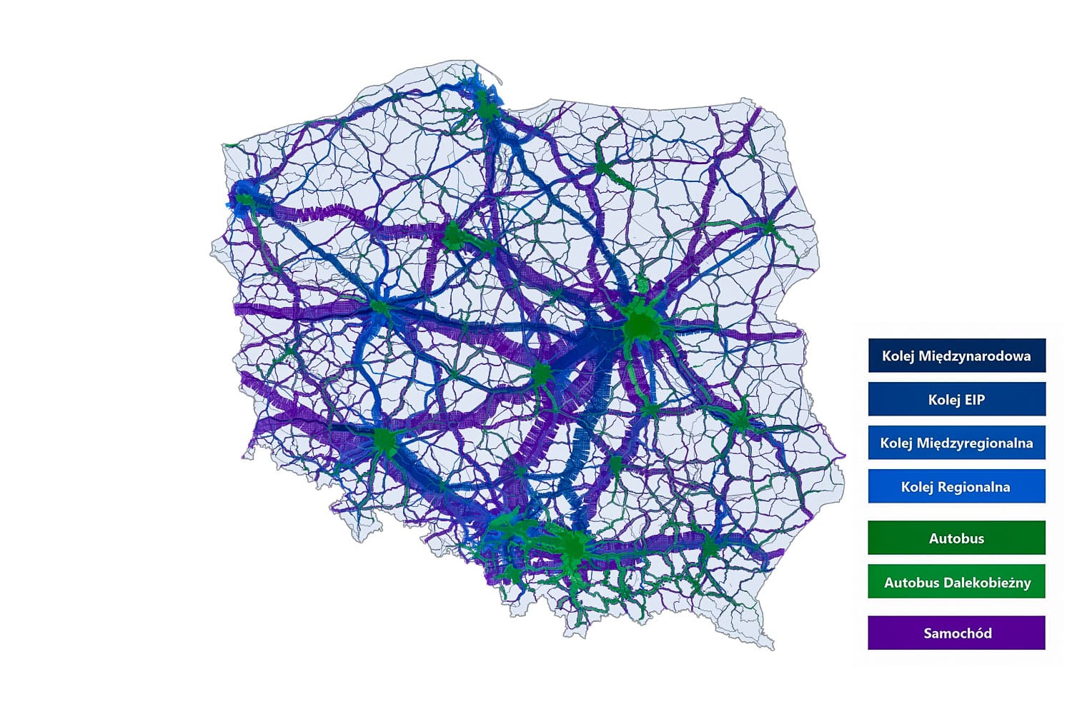 Prognoza ruchu na wszystkich środkach transportu na rok 2030