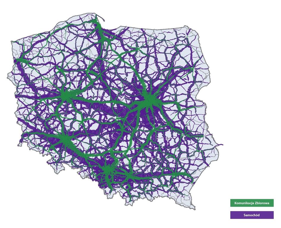 Mapa potoków ruchu na rok 2015